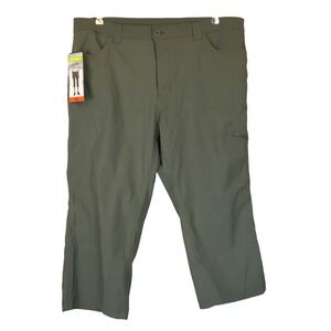 Eddie Bauer Women Rainier Capri Pants Size 16 Olive Green Outdoor Hiking Stretch